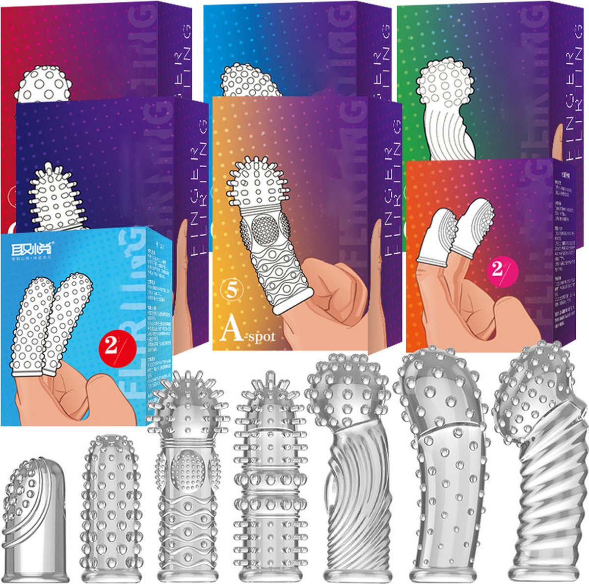 Goedkoopste G-Spot Vinger sleeve Siliconen -NR3