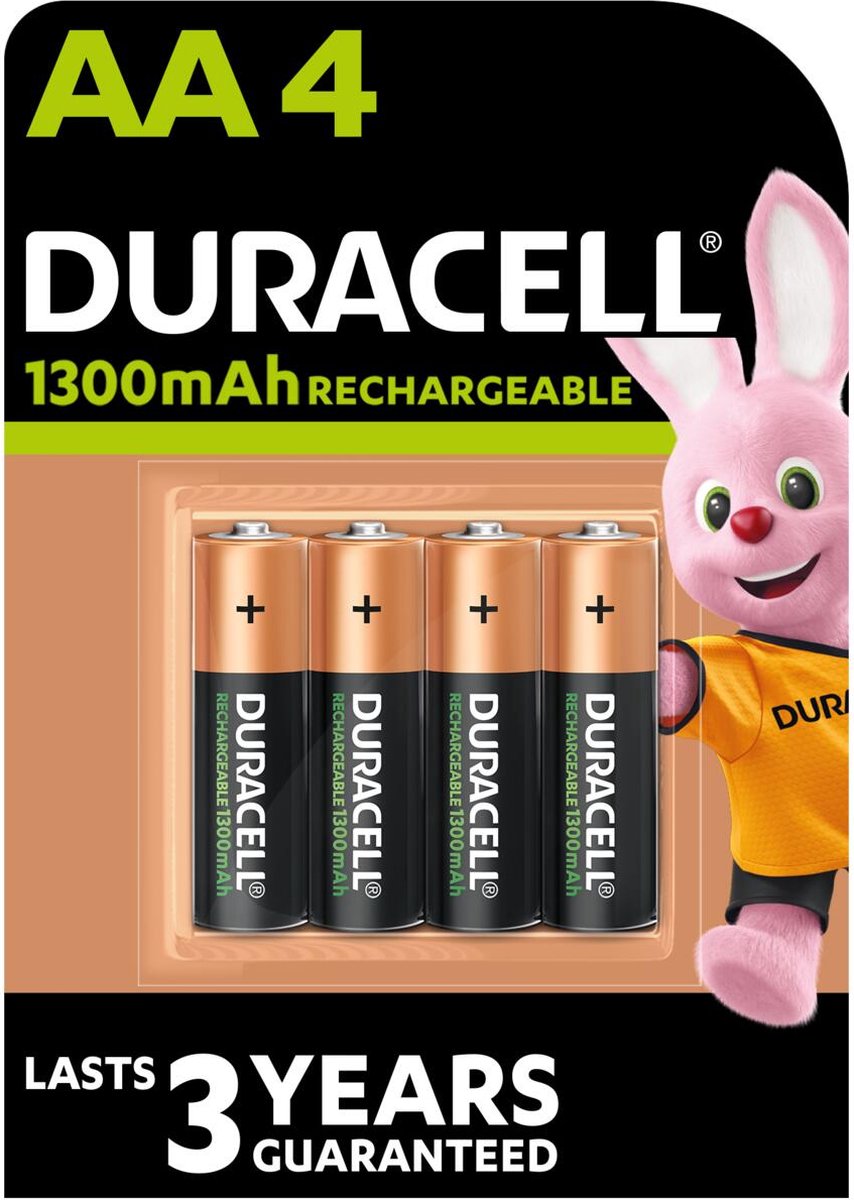 Duracell Rechargeable AA 1300mAh batterijen - 4 stuks - Duracell