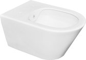 Saqu Wash Randloos Hangtoilet - met Bidet-functie 35,5x53 cm - Voorgemonteerd - Mat Wit - WC Pot - Toiletpot - Hangend Toilet
