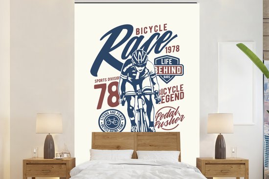 Papier peint - Papiers Papier peint photo Cyclisme - Bicyclette - Vintage - Largeur 225 cm x hauteur 350 cm