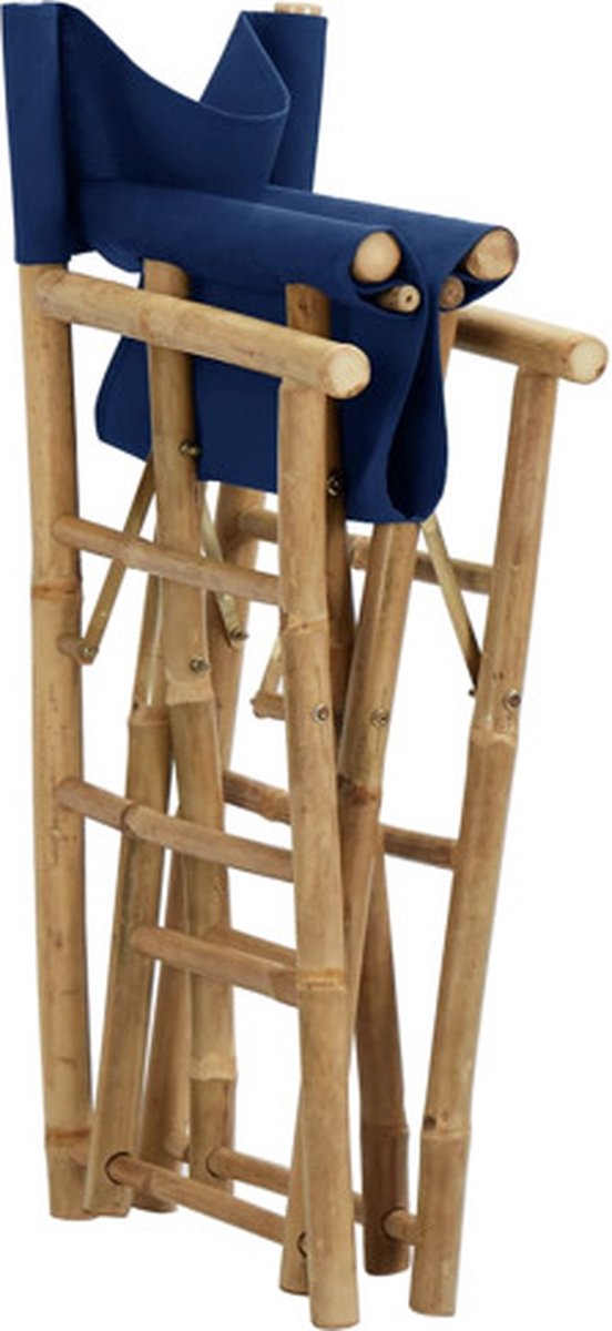 vidaXL - Regisseursstoelen - 2 - st - inklapbaar - blauw - bamboe - en - stof van Vidaxl — afbeelding 5