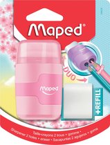 Taille-crayon Maped + gomme Connect Soft Touch, couleur pastel, sur blister