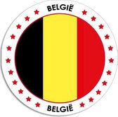 10x Belgie sticker rond 14,8 cm - Belgische vlag - Landen thema decoratie feestartikelen/versieringen