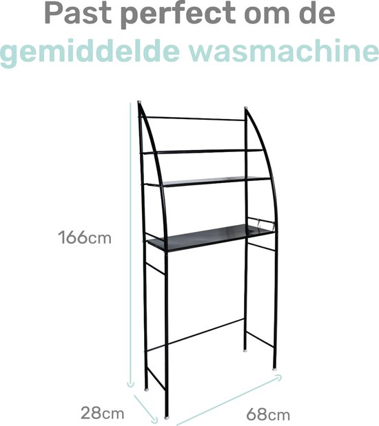 LBB - Wasmachine ombouw - Wasmachine kast - 165cm x 68cm - 3 planken - Wasmachine meubel - Wasmachine kast - Wasdroger kast