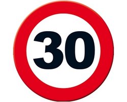 30 jaar Leeftijd feestartikelen - Decoratie wand/muur stopbord - verjaardag - Dia 49 cm