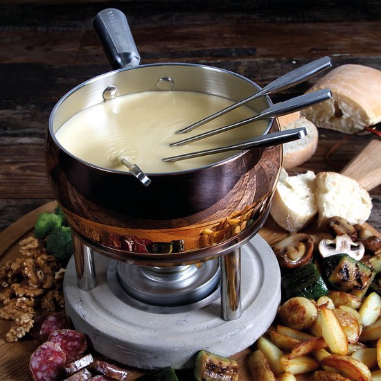 Boska Fondueset Koper - Kaas fondue - voor 1300 gram Kaas - 1,7 L van Boska — afbeelding 4