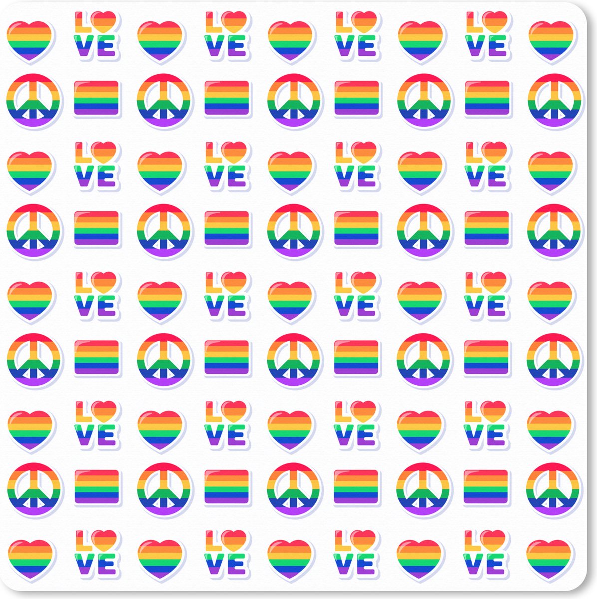 Muismat XXL 80x80 cm - Bureau onderlegger - Bureau mat Regenboog - Pride - Vlag - Bureaumat - Gaming mousepad xl - Bureaulegger groot - Computer deskmat