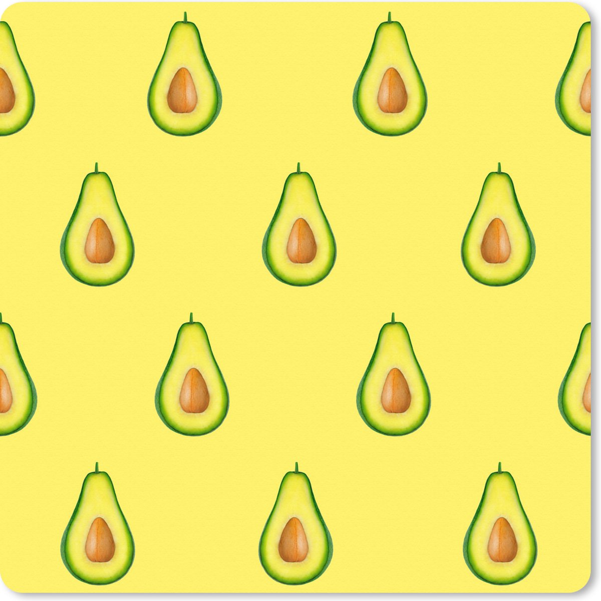 Muismat XXL 80x80 cm - Bureau onderlegger - Bureau mat Avocado - Patroon - Fruit - Bureaumat - Gaming mousepad xl - Bureaulegger groot - Computer deskmat