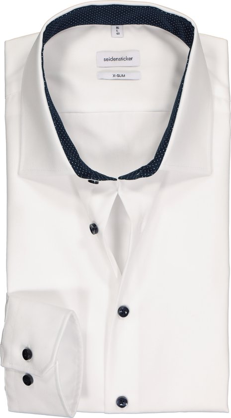 Seidensticker x-slim fit overhemd - wit (contrast) - Strijkvrij - Boordmaat: 41