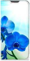 Stand Case met foto Geschikt voor Samsung Galaxy A13 (4G) Telefoonhoesje Orchidee Blauw