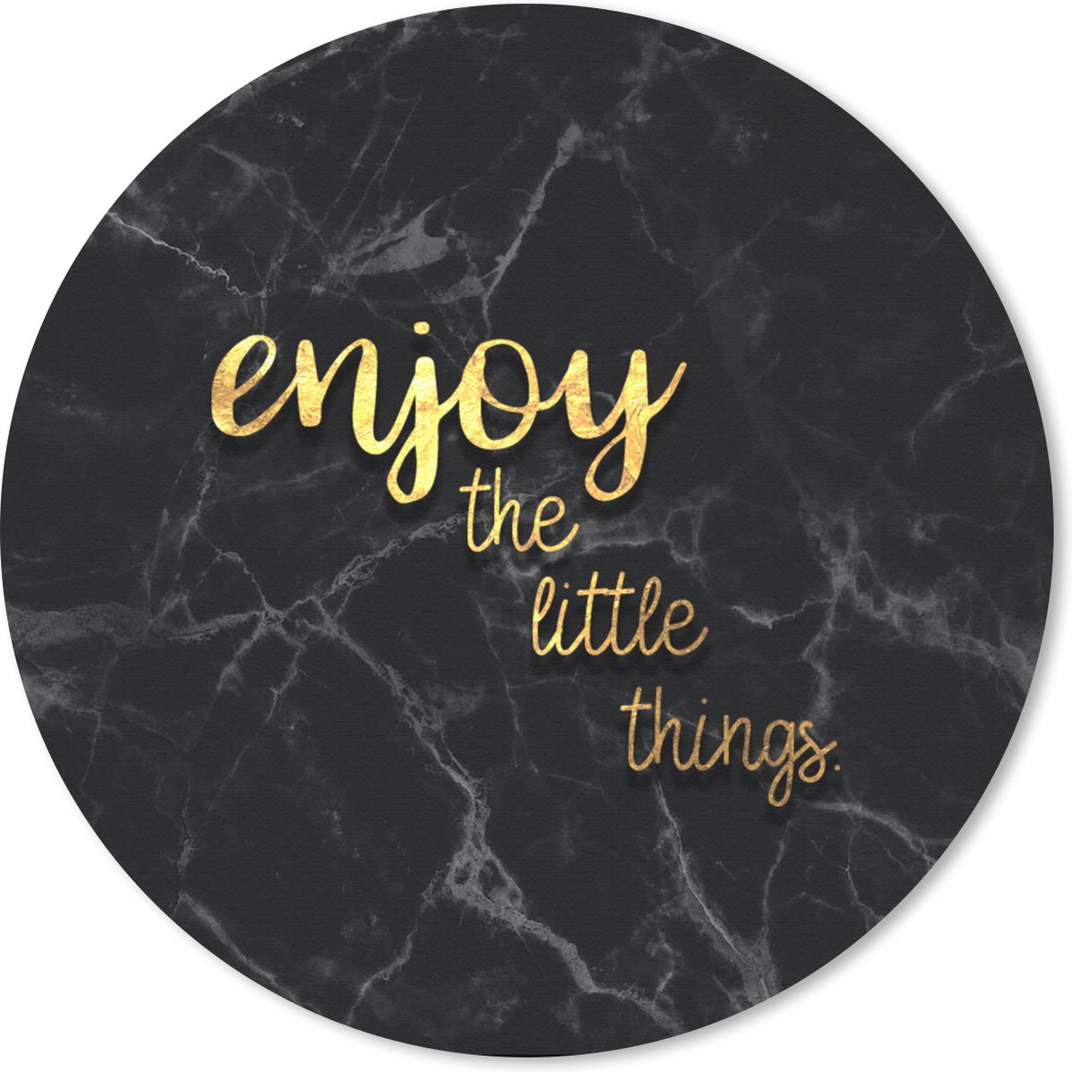 Muismat rond 30x30 cm - Mousepad Quotes - Spreuken - Goud - Marmer print - Ronde muismatten
