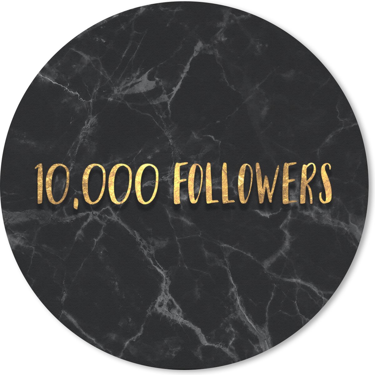 Muismat rond 50x50 cm - Mousepad Social Media - Instagram - Goud - Marmer print - Ronde muismatten