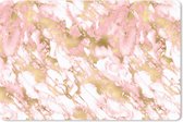 Bureau onderlegger - Muismat - Bureau mat - Marmer print - Roze - Goud - Patronen - 60x40 cm