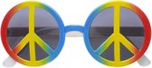 Toppers Peace Hippie Sixties verkleed zonnebril - Jaren 60 Flower Power thema bril