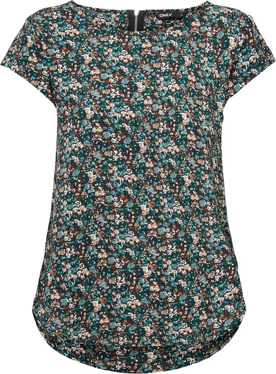 Only T-shirt Onlvic S/s Aop Top Noos Ptm 15161116 Balsam Green/fall Ditsy Dames Maat - 40