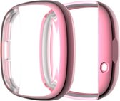 Screenprotector watch case - hoesje - geschikt voor Fitbit Versa 3 - roze