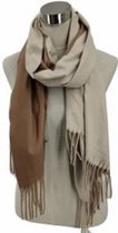 Sjaal beige-lichtbruin 20# dubbelzijdig herfst/winter 185/70cm