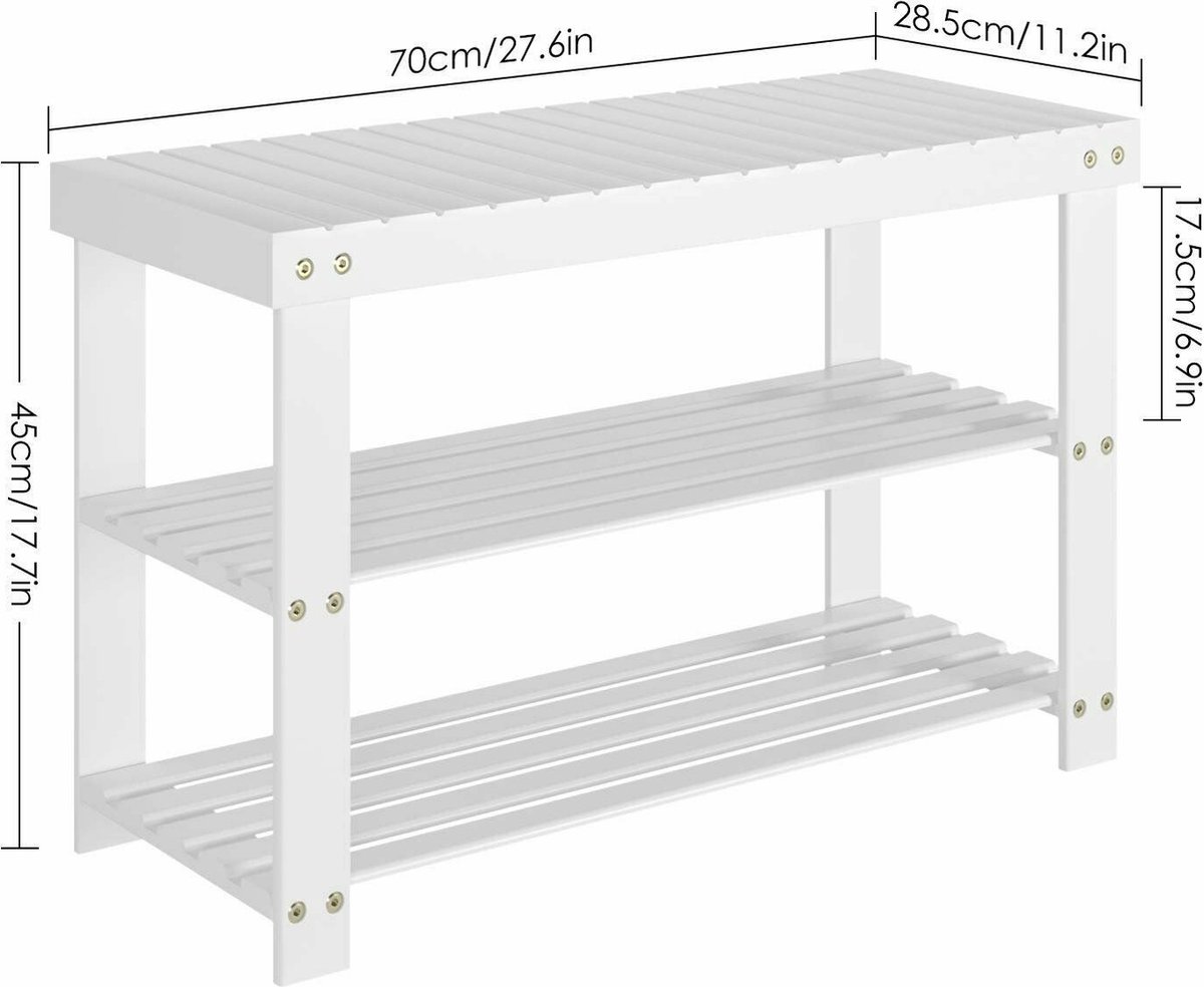 HOMCOM Grenenhout schoenenrek schoenenrek met 4 planken plank voor schoenenlaarzen wit HOMCOM Grenenhout schoenenrek schoenenrek met 4 planken plank voor schoenenlaarzen wit