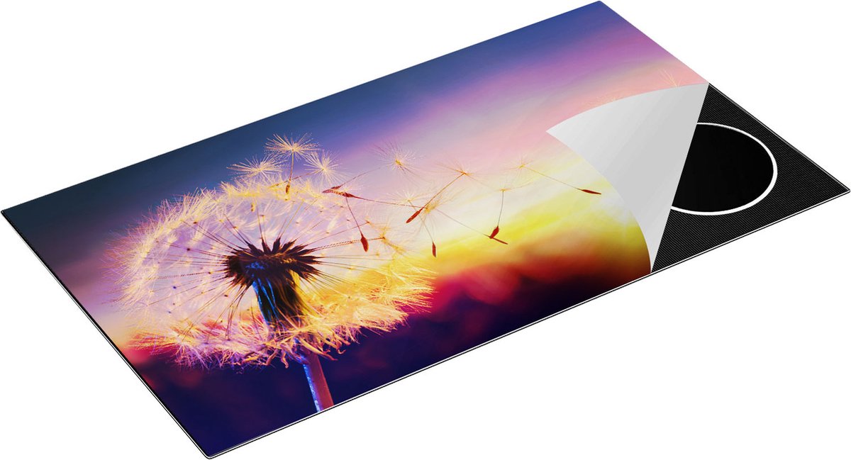 Chefcare Inductie Beschermer Paardenbloem tijdens Zonsondergang - 95x55 cm - Afdekplaat Inductie - Kookplaat Beschermer - Inductie Mat