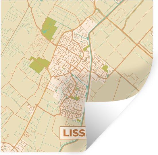 Stickers Stickers muraux - Carte - Plan d'étage - Vintage - Lisse - Plan de la ville - 120x120 cm - Feuille adhésive XXL