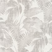 Natuur behang Profhome 373962-GU vliesbehang licht gestructureerd met vogel patroon mat grijs crèmewit beige 5,33 m2