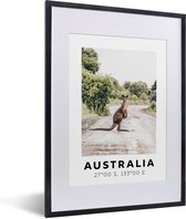 Fotolijst incl. Poster - Australië - Kangoeroe - Natuur - 30x40 cm - Posterlijst