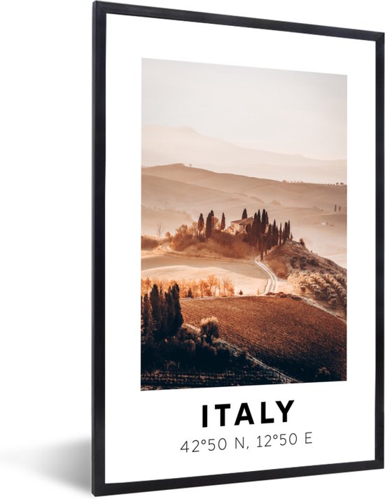 Fotolijst incl. Poster - Toscane - Italië - Zomer - 40x60 cm - Posterlijst