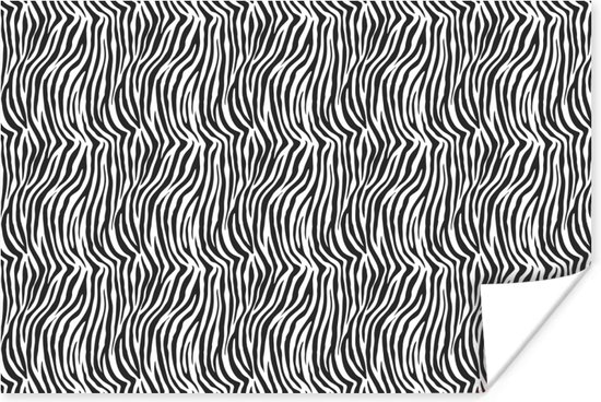 Affiche Imprimé Animal - Zebra - Zwart - Wit - 180x120 cm XXL