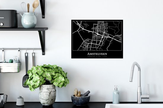 Affiche Amstelveen - Plan de la ville - Carte - Plan d'étage - 40x30 cm