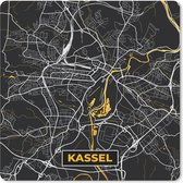 Muismat Klein - Kassel - Duitsland - Kaart - Plattegrond - Stadskaart - Goud - 20x20 cm