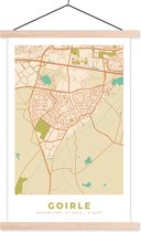 Posterhanger incl. Poster 40x60 cm - Schoolplaat - Goirle - Plattegrond - Stadskaart - Kaart - Textielposter - Blanke latten - Plattegrond
