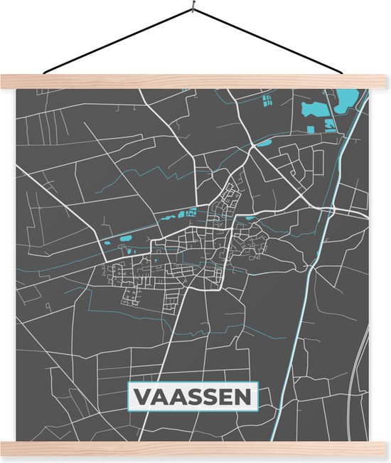 Porte-affiche avec affiche - Affiche scolaire - Carte - Vaassen - Plan de la ville - Carte - 120x120 cm - lattes vierges