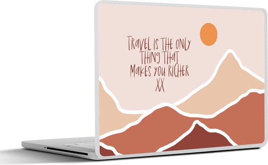 Foto: Laptop sticker 15 6 inch spreuken quotes travel is the only thing that makes you richer zon 36x27 5cm laptopstickers laptop skin cover