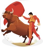 Une illustration d'un torero Assiette murale cercle en plastique ⌀ 120 cm - tirage photo sur cercle mural / cercle vivant (décoration murale) XXL / Groot format!