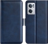 OnePlus Nord CE 2 Hoesje - MobyDefend Luxe Wallet Book Case (Sluiting Zijkant) - Blauw - GSM Hoesje - Telefoonhoesje Geschikt Voor OnePlus Nord CE 2