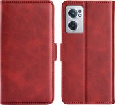 OnePlus Nord CE 2 Hoesje - MobyDefend Luxe Wallet Book Case (Sluiting Zijkant) - Rood - GSM Hoesje - Telefoonhoesje Geschikt Voor OnePlus Nord CE 2