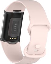 Bandje Siliconen met Gesp en Drukknoop Sluiting Geschikt voor Fitbit Charge 5 Roze