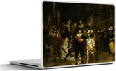 Laptop sticker - 15.6 inch - De Nachtwacht - Kunst - Oude meesters - Rembrandt - 36x27,5cm - Laptopstickers - Laptop skin - Cover