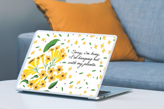 Laptop sticker - 15.6 inch - Quotes - Sorry I'm busy I'm hanging out with my plants - Spreuken - 36x27,5cm - Laptopstickers - Laptop skin - Cover