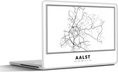 Autocollant pour ordinateur portable - 15,6 pouces - Carte - Alost - Wit - België - Plan de la ville - Carte - 36x27,5 cm - Autocollants pour ordinateur portable - Skin pour ordinateur portable - Couverture