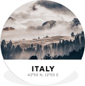 WallCircle - Wall Circle - Wall Circle Indoor - Italie - Brouillard - Paysage - 90x90 cm - Décoration murale - Peintures Ronds