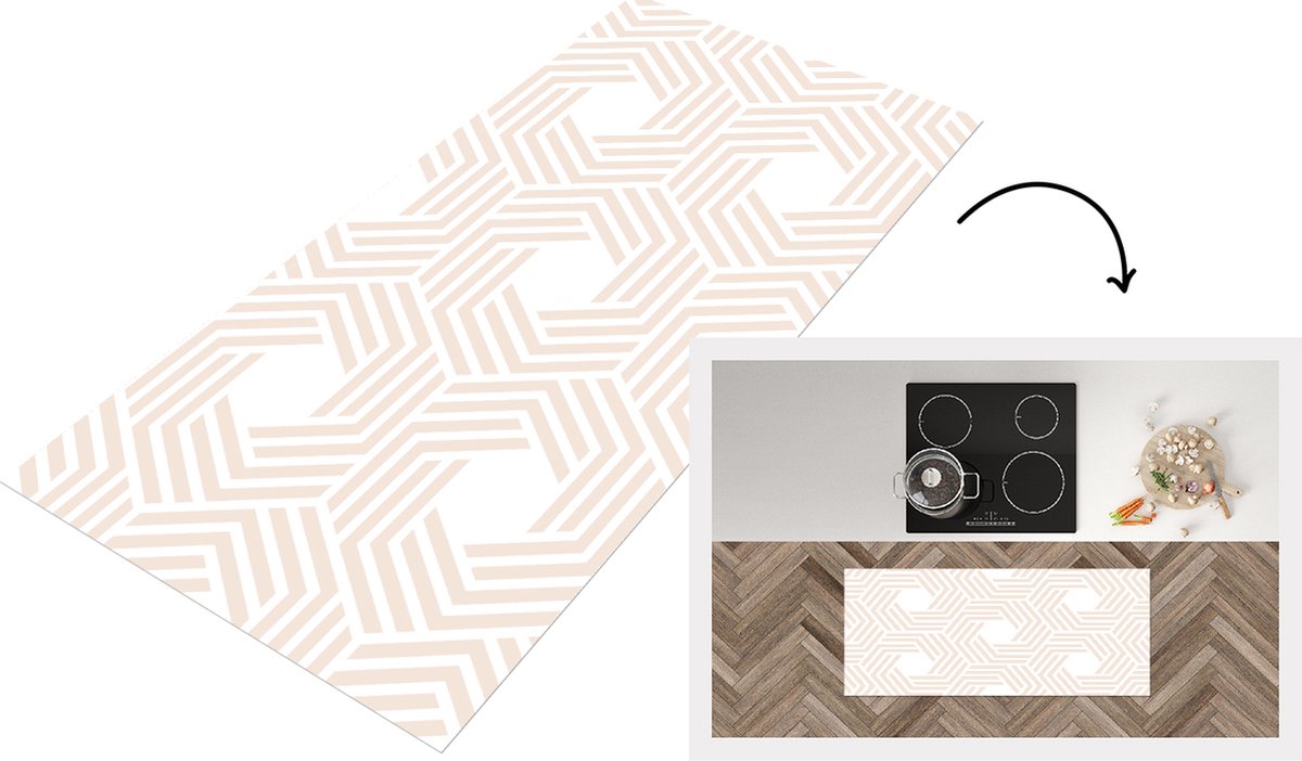 KitchenYeah Keukenloper - Loper keuken - Abstract - Patronen - Design - 120x50 cm - Keukenloper vinyl Multicolor