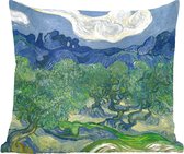 Sierkussens - Kussentjes Woonkamer - 60x60 cm - De olijfbomen - Schilderij van Vincent van Gogh