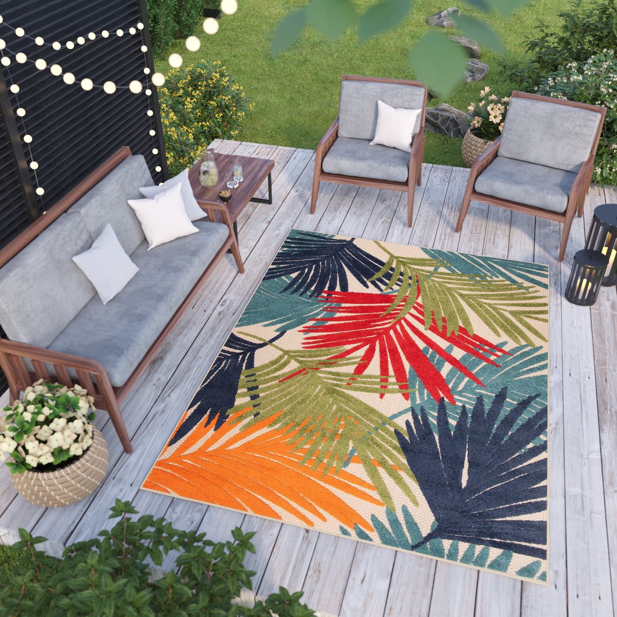 Tapiso Patio Tuintapijt Buiten Buitenkleed Outdoor Modern Maat- 120x170 Kleurrijk 3