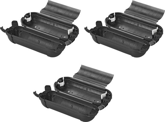 2x Stekkersafes / veiligheidsboxen / bescherming voor Schuko stekkerverbindingen - kunststof zwart - IP44 - 21 x 8 x 8,5 cm van Smartwares — afbeelding 2
