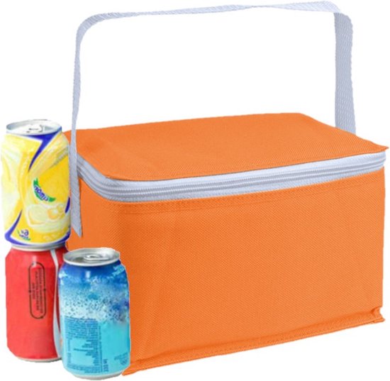 Kleine koeltas voor lunch oranje met 2 stuks flexibele koelelementen 3.5 liter van Klein — afbeelding 2