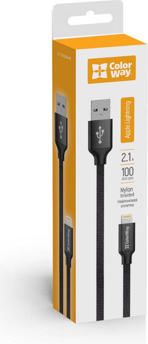 Colorway CW-CBUL004-BK Lightning-kabel 1 m Zwart