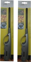 2x stuks gas/bbq/keuken/kaarsen aanstekers van 27 cm Stevige kwaliteit - Kinderslot