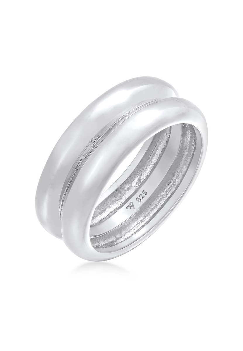 Elli PREMIUM - Ring - Dames Band Gewelfd Basis Trend in 925 Sterling Zilver -