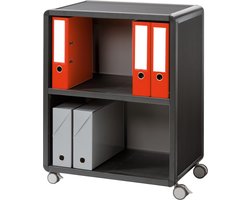 Paperflow universeel mobiel meubel, 2 compartimenten, zwart